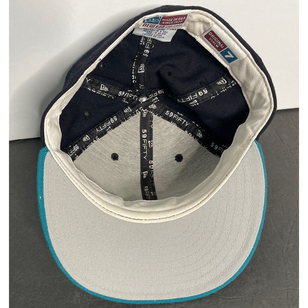 Vintage Seattle Mariners New Era 100% Wool Collection Hat Cap Mens 7 Made In USA - Picture 6 of 9
